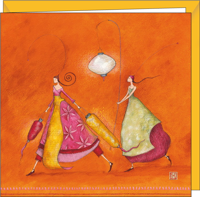 Gaëlle Boissonnard Square Greeting Card "les Porteuses - Gaelle Boissonnard (800x1037)