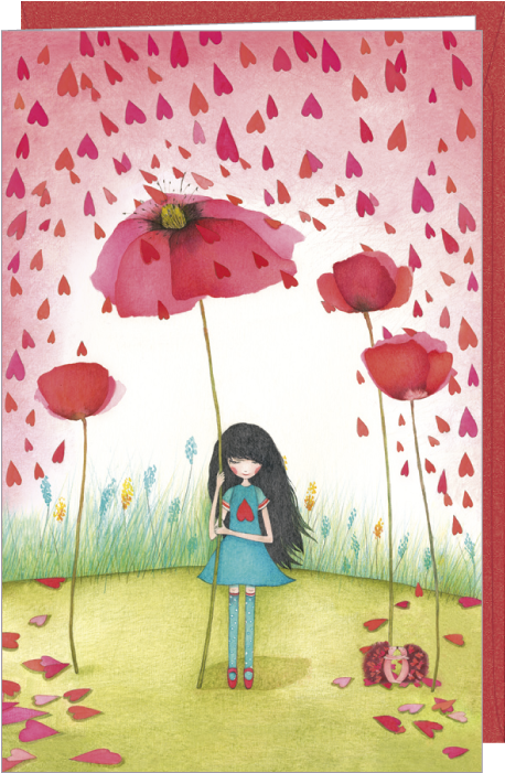 Mila Mini-maxi Greeting Card "poppy Umbrella" - Greeting Card With Umbrella (800x1037)