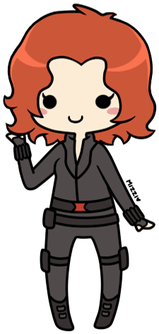 Black Widow Sticker For Ios Amp Android Giphy - Chibi Avengers Black Widow (300x500)