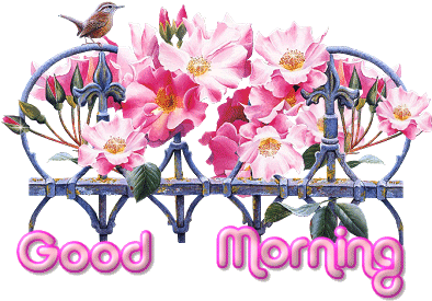 Flower Stand Glitter - Good Morning Wishes Animations (400x300)