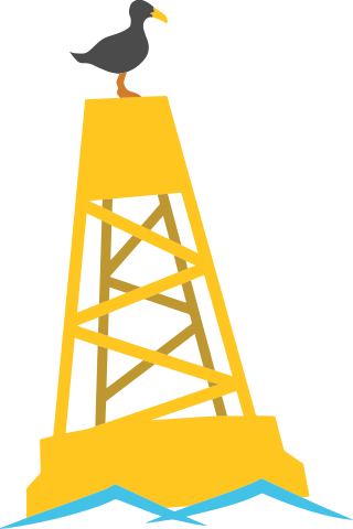 Animated Seagull On A Buoy - Seabird (320x480)