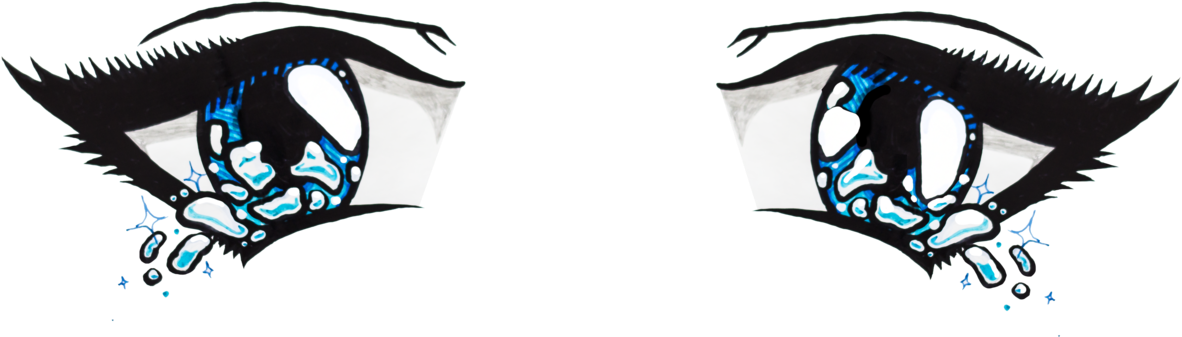 Anime Anime Eyes Sad Anime Eyes Crying Crying Anime - Sad Eyes Anime Png (1280x382)