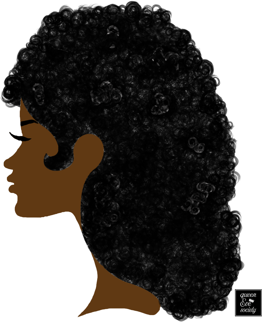 Queenevesociety Long Afro Hair Silhouette - Afro-textured Hair (1542x1101)