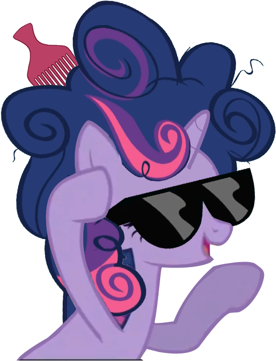 Afro, Comb, Hair Pick, Safe, Sunglasses, Twilight Sparkle - Cartoon (796x718)