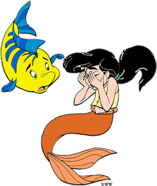 Mermaid Tail Clipart Little Mermaid - Little Mermaid 2 Flounder (327x381)
