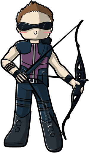 Hawkeye And Black Widow Chibi - Hawkeye Chibi (300x516)