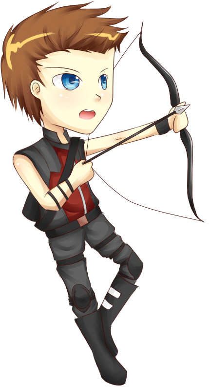 Chibi Avengers Hawkeye - Cartoon (700x850)