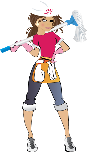 Feminine, Modern, Cleaning Service Illustration Design - Cleaning (373x589)