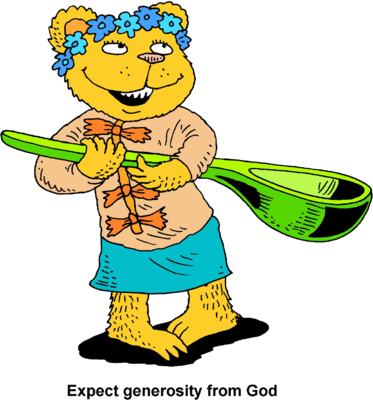 Bear With Spoon Clipart - Generosity (373x400)