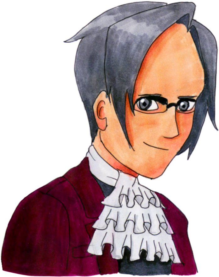 Miles Edgeworth Copic Drawing No - Drawing (823x970)