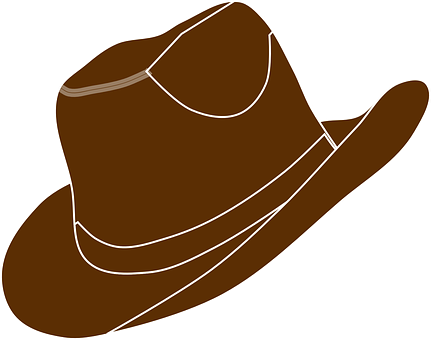 Hat Cowboy Brown Western Clothing Country - Brown Hat Clip Art (431x340)