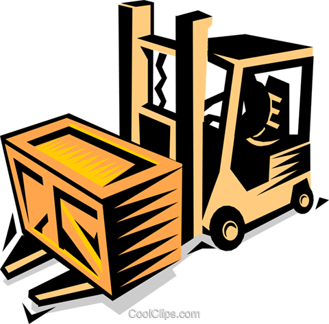 Forklift Royalty Free Vector Clip Art Illustration - Warehouse (480x472)