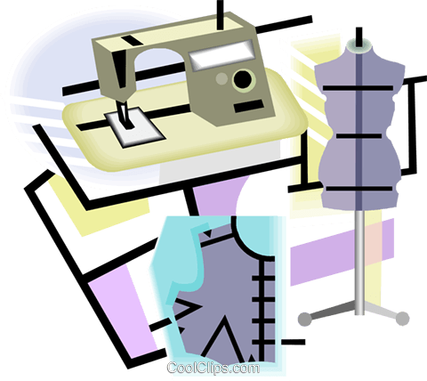 Fashion Industry With Sewing Machine Royalty Free Vector - Planer (480x428)