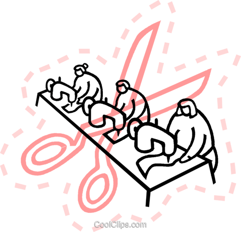 People Sewing Garments Royalty Free Vector Clip Art - Threading (480x462)