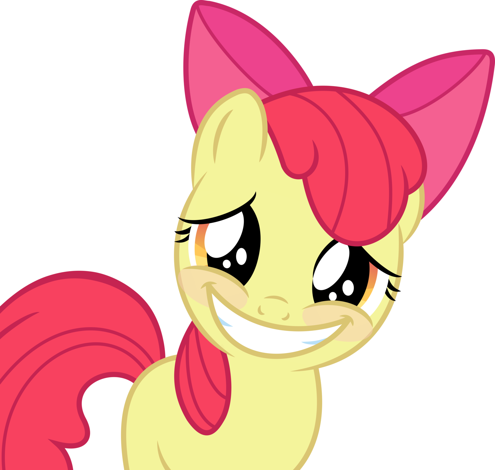 Applebloom Awkward Smile Vector By Australanima - My Little Pony Apple Bloom Smile (1600x1521)
