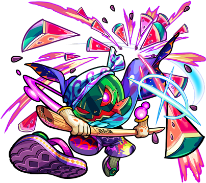 Beach Guardian Melonhead - 怪物 彈 珠 西瓜 頭 (410x365)