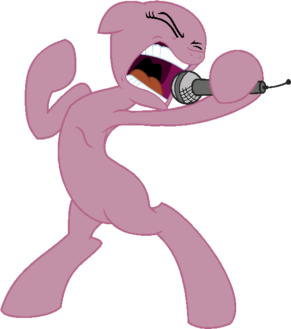 Pink Singer Clipart Drawing - My Little Pony Base (595x661)