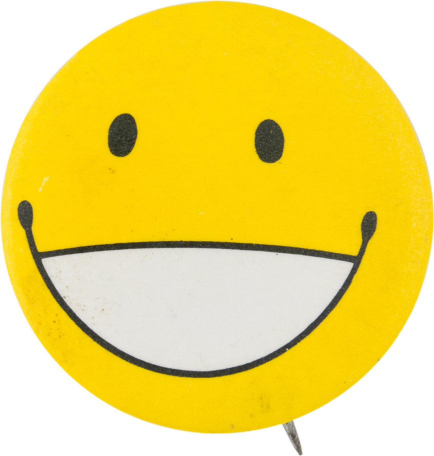 Open Mouth Yellow Smiley Smileys Button Museum - Smiley (1000x1055)