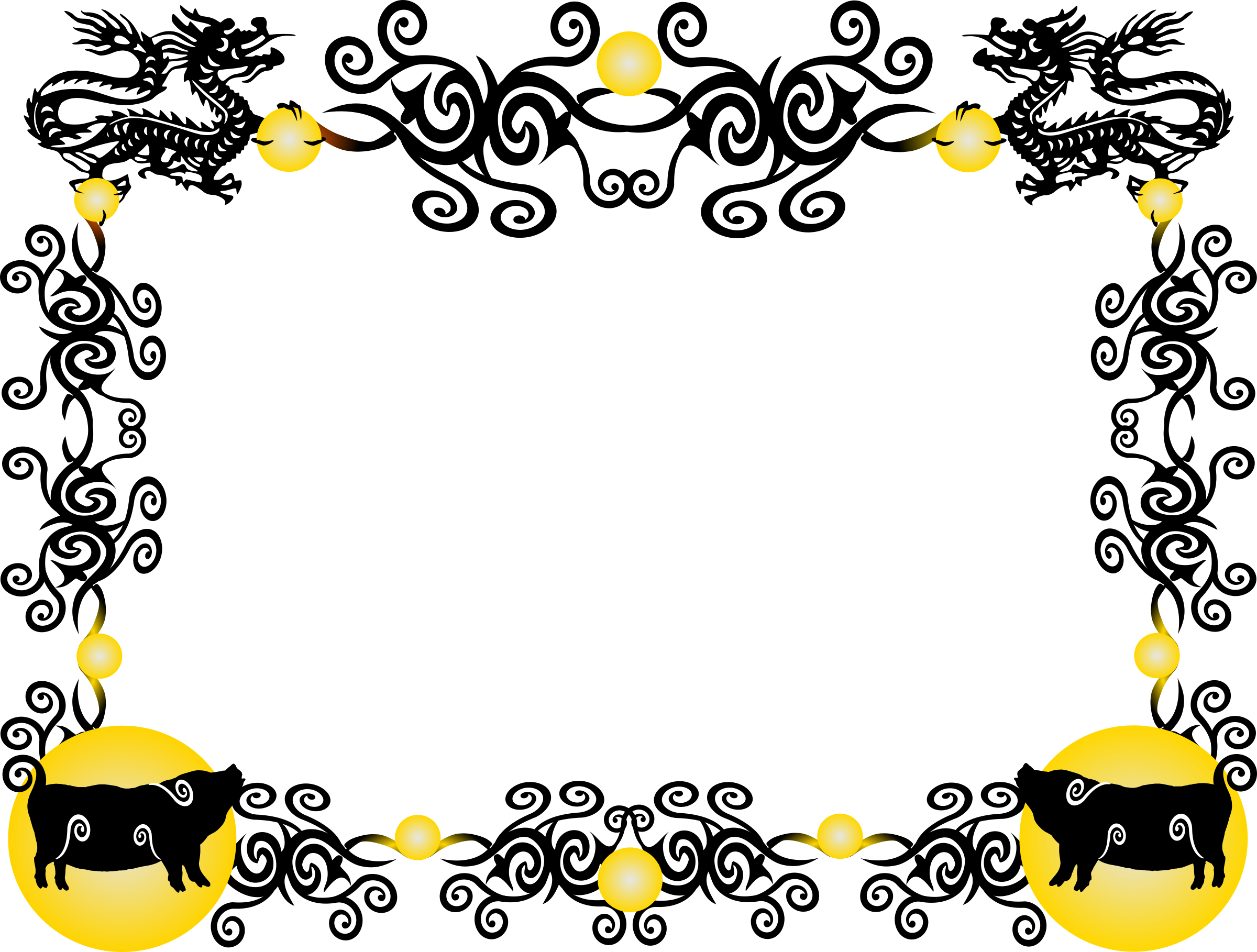 Border - Chinese Dragon Border Png (2400x1818)