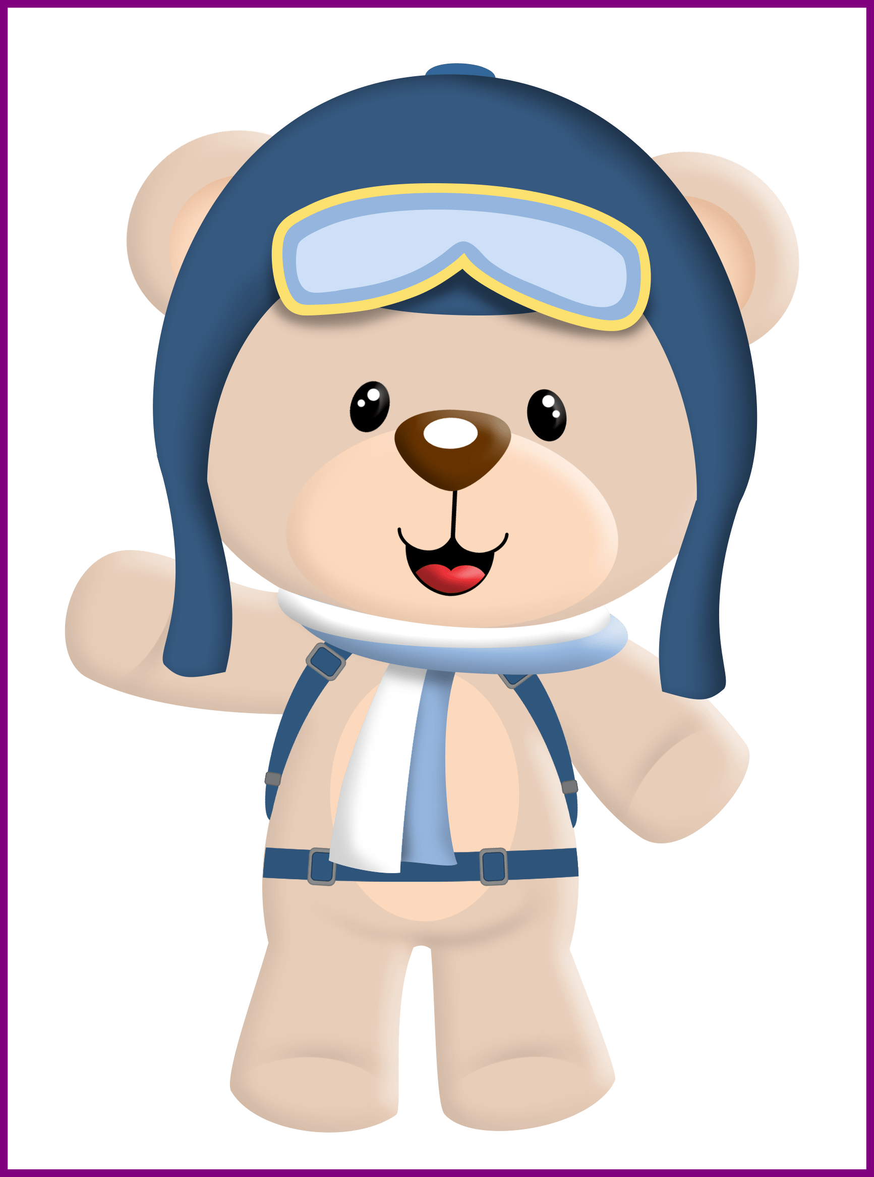 Bear Cartoon Teddy Bear Cartoon Png Inspiring A Dor - Ursinho Aviador Png (1733x2332)