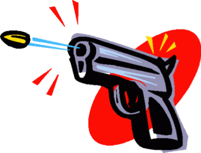 Weapons In High School On Flowvella - Clipart Gun Shooting (410x312)