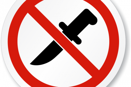 Phs Tightens Up Weapons Policy Enforcement - No Knives Allowed Sign (450x300)