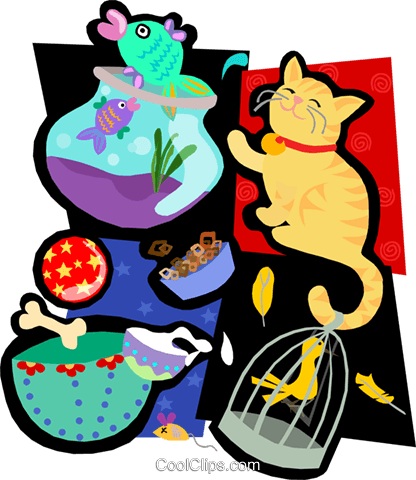 Animal Motif, Cat, Fish, Bowl Royalty Free Vector Clip - Clip Art (416x480)