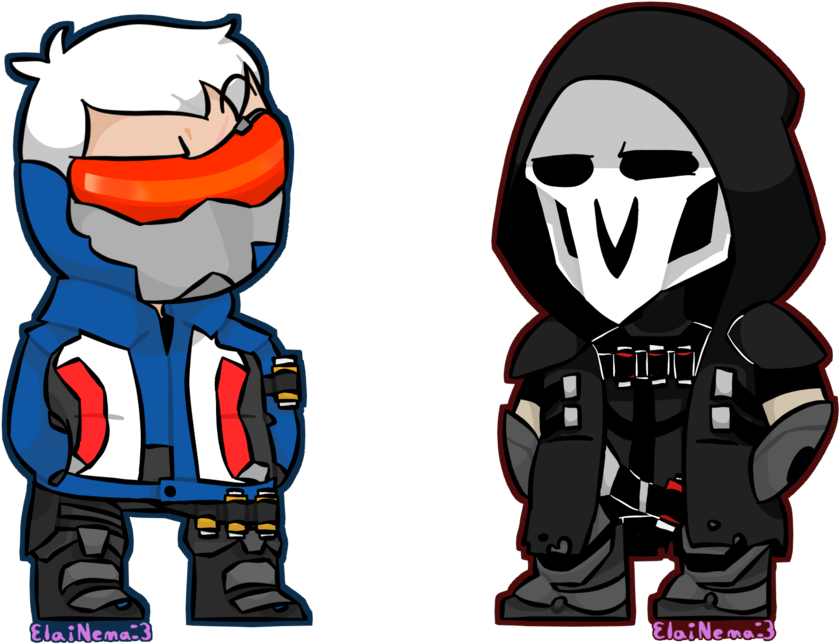 Soldier76 And Reaper By Nemadadoggo - Drawing (1069x748)