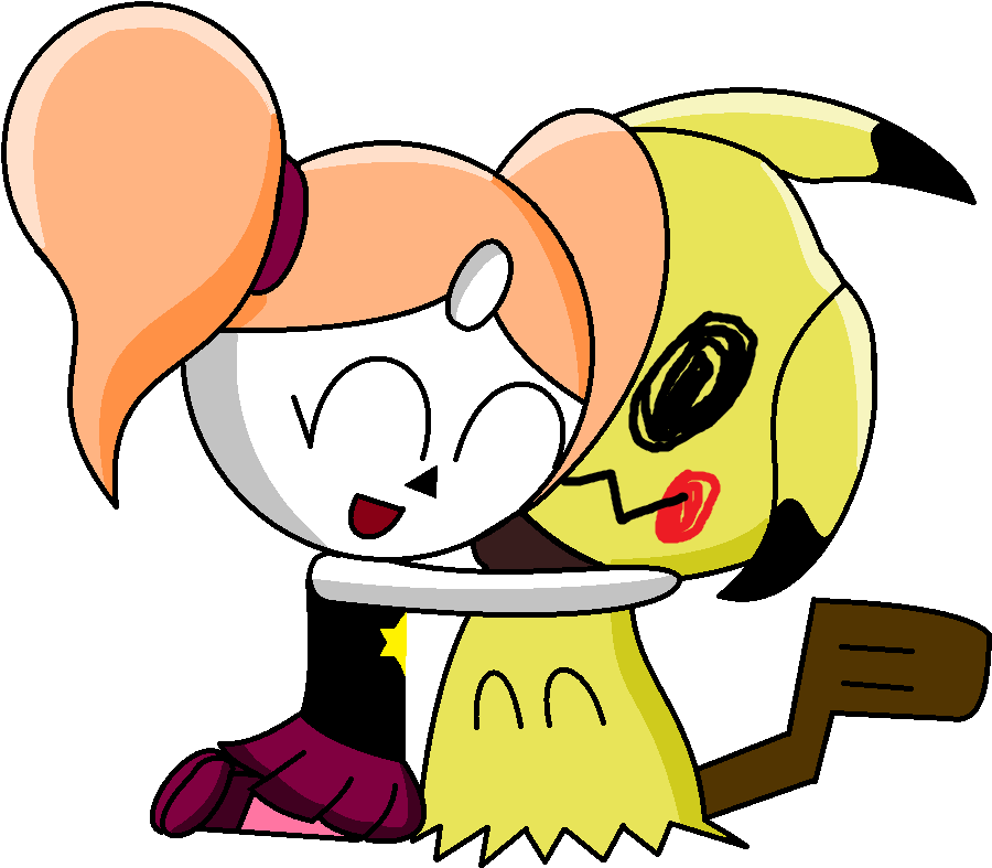 Little Crystal Reaper And Her Pet Mimikyu, Necro By - Cartoon (924x808)