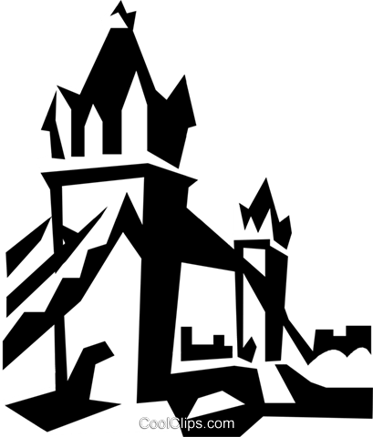 European Bridge Royalty Free Vector Clip Art Illustration - Tower Bridge (409x480)