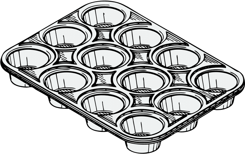 Tin Clipart - Muffin Tin Clip Art (800x800)