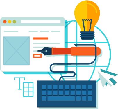 Designing - Content Marketing Vector Png (521x377)