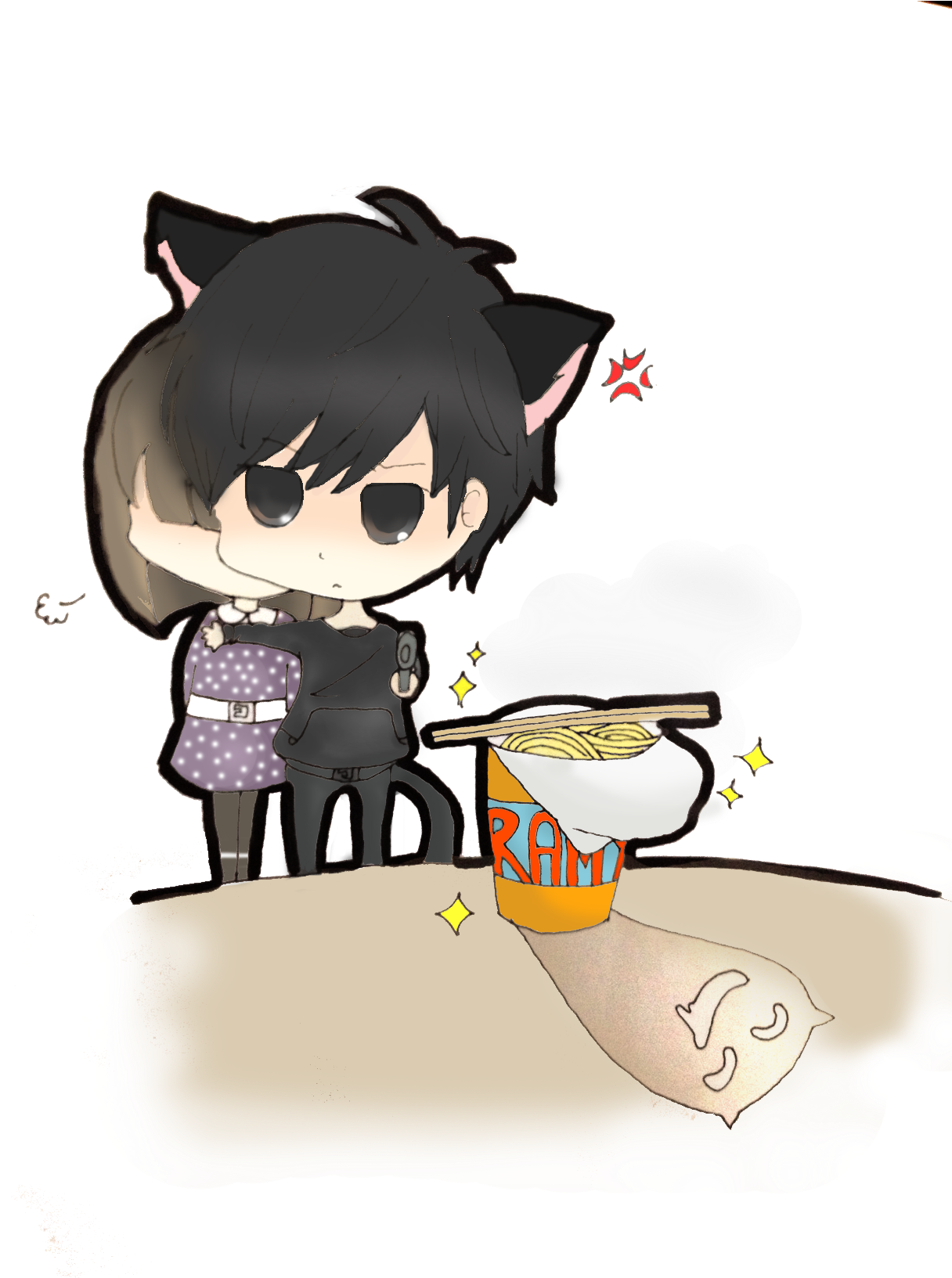 Goto Can't Eat Hot Food So My Sister Drew This For - Cartoon (1224x1632)