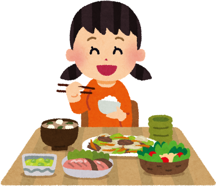 食事をしている女の子のイラスト 日本 の 食事 マナー 800x726 Png Clipart Download