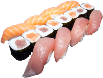 4 Sushi Thon, 4 Sushi Saumon, 4 Maki Thon, 4 Maki Saumon - California Roll (480x320)