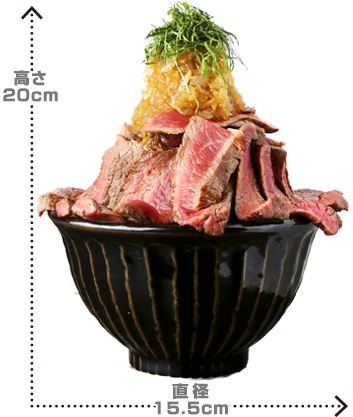 特盛 Steak丼 高さ - Donburi (465x447)