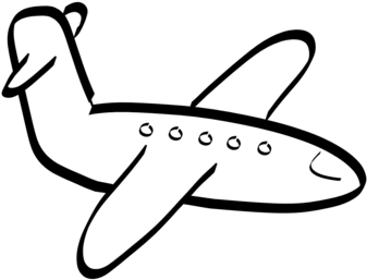 Books Coloring Thumbnail Size Aeroplane Coloring Colouring - Airplane Cartoon Black And White Png (400x322)