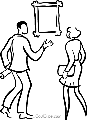 Art Dealer Royalty Free Vector Clip Art Illustration - Art Gallery Clip Art (350x480)