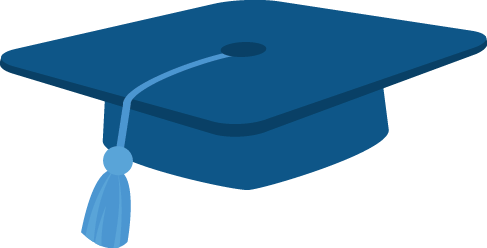 Student Cap - Clip Art Blue Graduation Cap (487x248)
