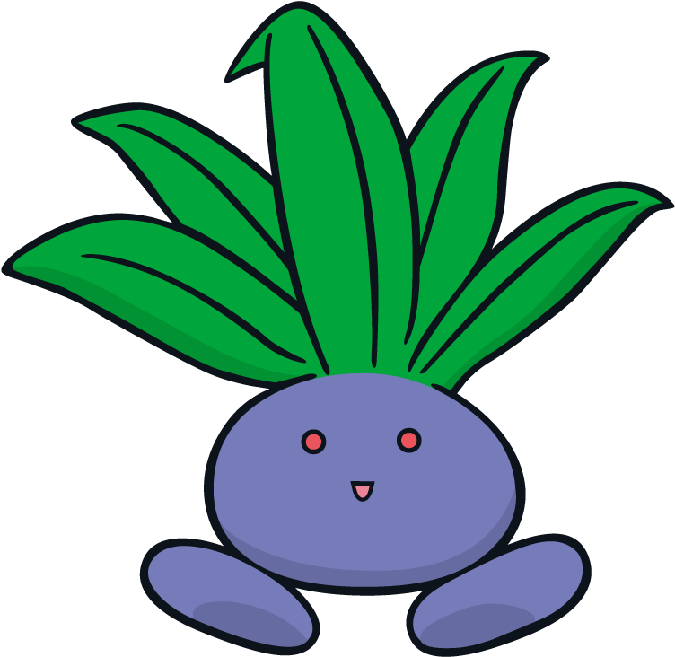 Oddish Pokemon Character Vector Art - Pokemon Oddish (800x800)