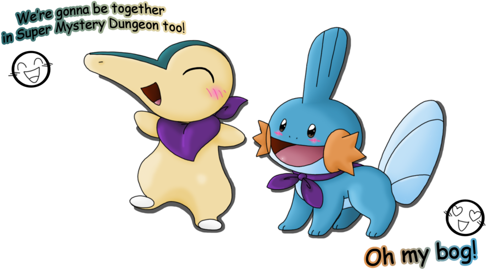 Tribute To My Mystery Dungeon Couple 2 By Lady Kappa Pokemon Mystery Dungeon Mudkip And Cyndaquil 1024x576 Png Clipart Download