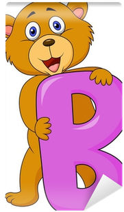 Fotobehang Alfabet B Met Beer Cartoon • Pixers® - Alphabet (400x400)