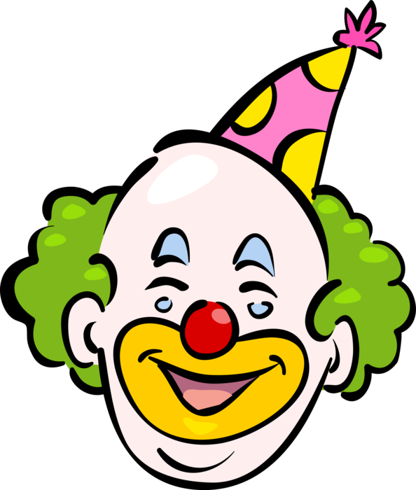 Vector Illustration Of Big Top Circus Clown Head And - Vector Illustration Of Big Top Circus Clown Head And (594x700)