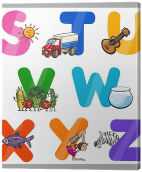 Uddannelse Cartoon Alphabet Letters For Kids Fotolærred - Vector Niños Letras (400x400)