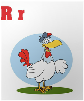 Plakat Funny Cartoons Alphabet-rooster Med Letters - Three French Hens Ornament (round) (400x400)