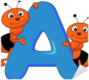Pixerstick-klistremerke Alfabet A Med Maur Tegneserie - Alphabet Abc Coloring Book My First Abc (400x400)