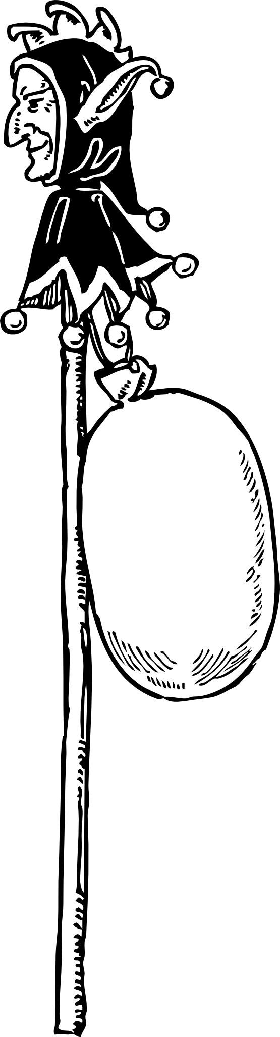 Fool S Bauble Black White Line Art 555px - Fools Bauble (555x2055)