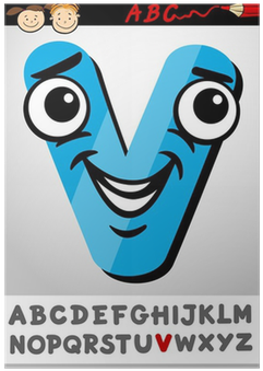 Poster Grappige Letter V Cartoon Illustratie • Pixers® - Illustration (400x400)