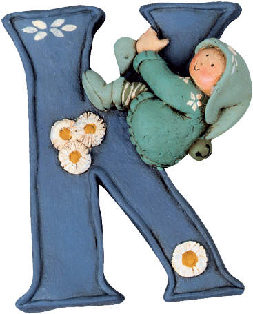 Alfabeto Con Duendecillos De Cerámica - Acrostico Con La Letra K (405x500)