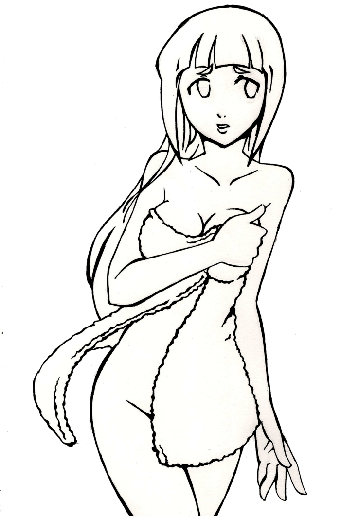 Hinata Hyuuga By Alels - Hinata Hyuga Sexy Para Desenhar (739x1082)